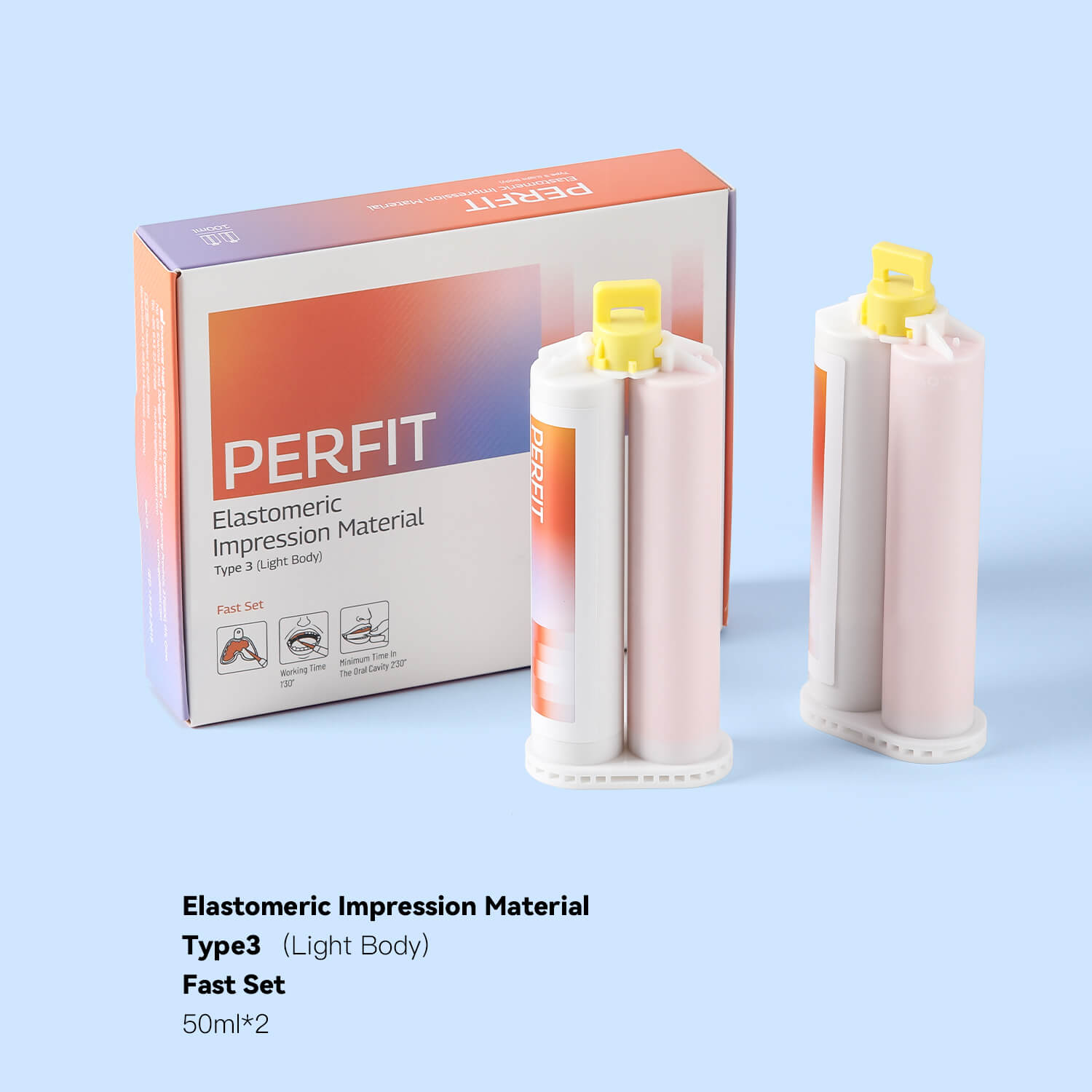Dental Silicone Impression Material Light Body VPS Fast/Normal Set 50ml*2 - pairaydental.com