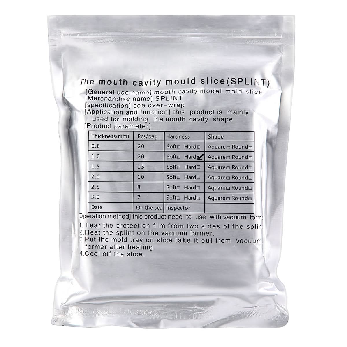 Dental Orthodontic Splint Retainer Vacuum Thermoforming Sheet 5"x5" Soft / Hard - pairaydental.com