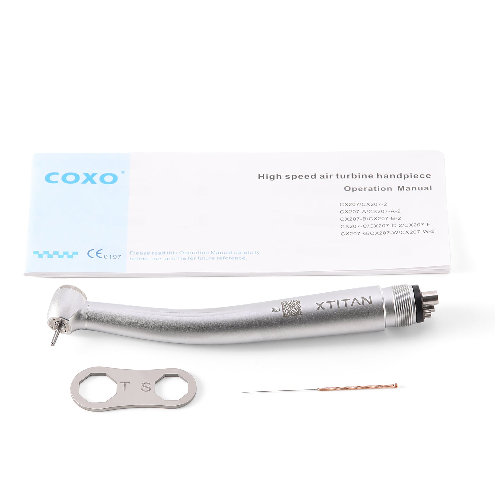 COXO CX207-B X TITAN High Speed Air Turbine Handpiece 4 Holes Super Torque 4 Port Spray H33-SP4 - pairaydental.com