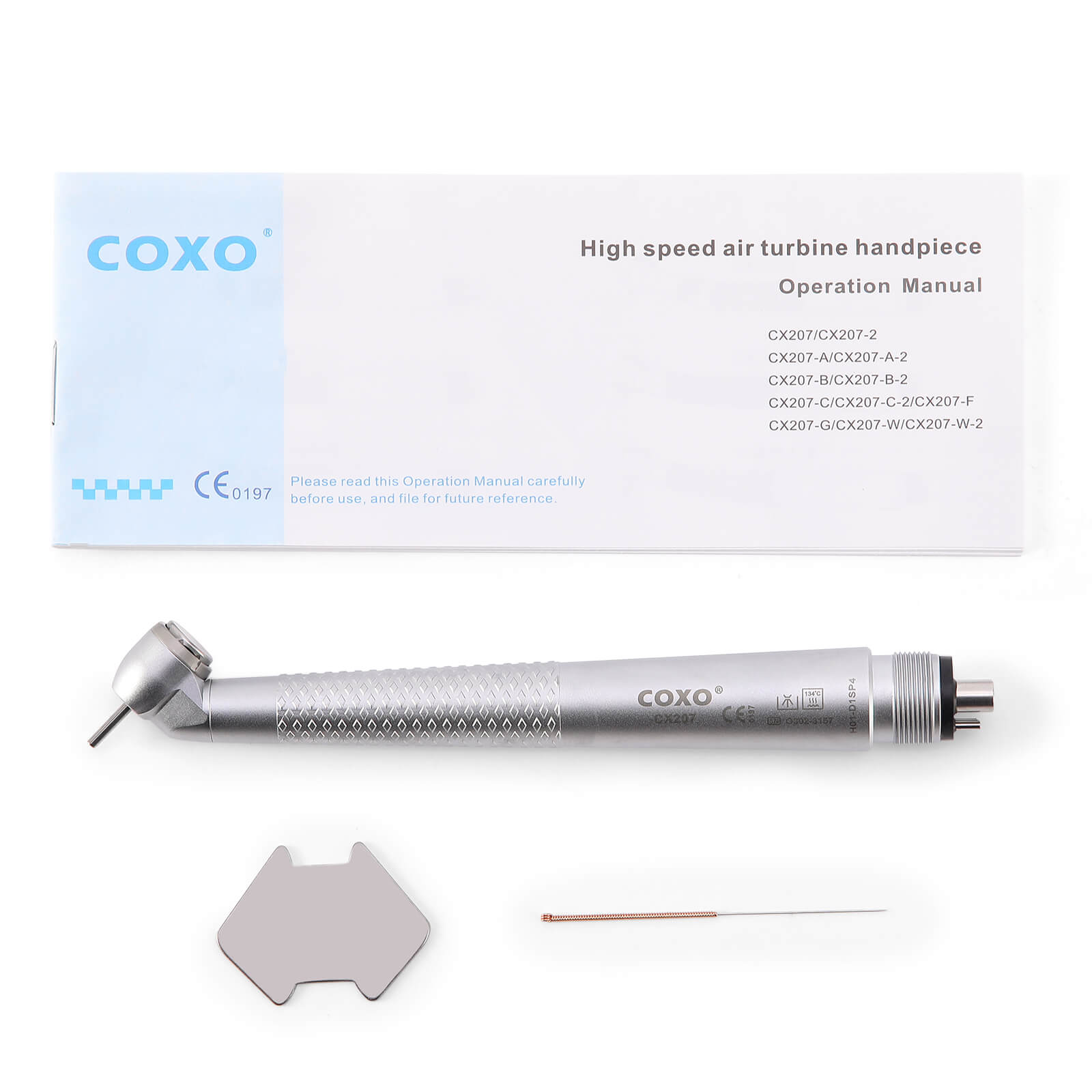 COXO CX207 45° High Speed Air Turbine Handpiece 4 Holes #H01-D1SP4 - pairaydental.com