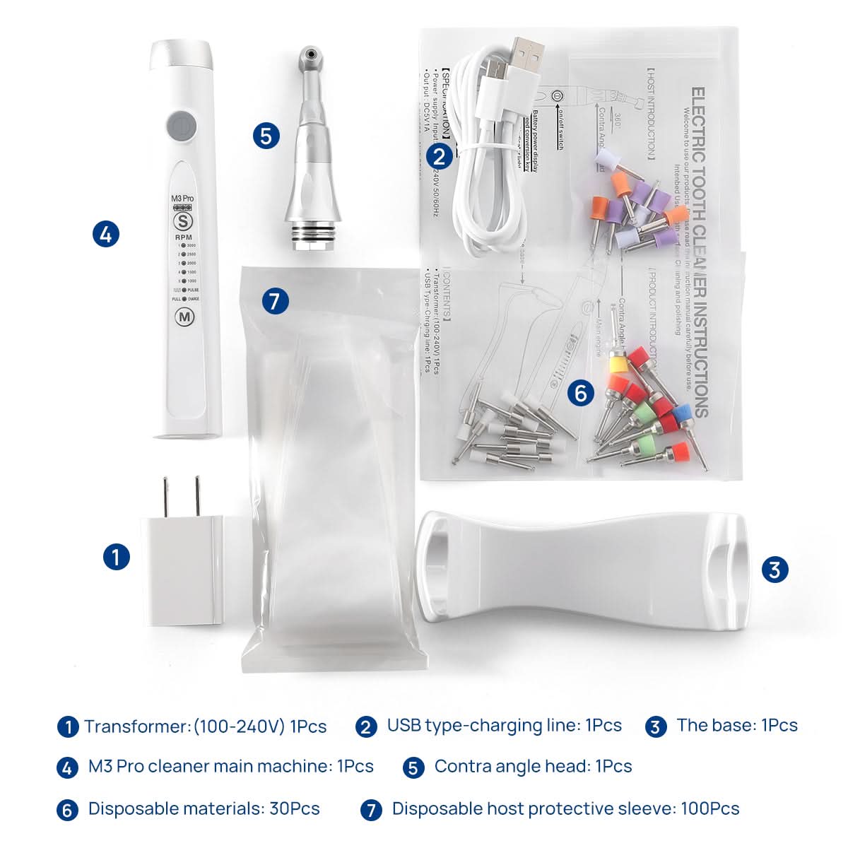 Cordless Dental Hygiene Prophy Handpiece 360° Rotating 5 Speed Settings - pairaydental.com