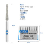 Dental Diamond Burs Cutting Zirconia Ceramic Z553-018M (848KR-018M) Flat End Taper 10pcs/Box - pairaydental.com