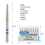 Dental Diamond Burs ZTF-12 (848-016M) for Zirconia Cutting 10pcs/Box - pairaydental.com