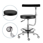 Dental Assistant Stool Chair Armrest Height Adjustable 360° Rotated Black - pairaydental.com