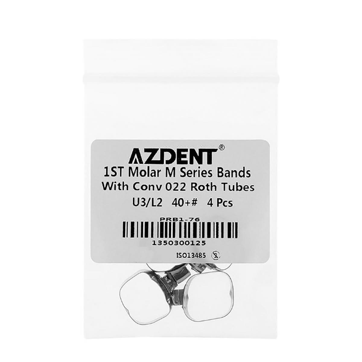 Orthodontic Buccal Tube Band 1st 35#-40+# Roth 0.022 U3/L2 4pcs/Kit - pairaydental.com