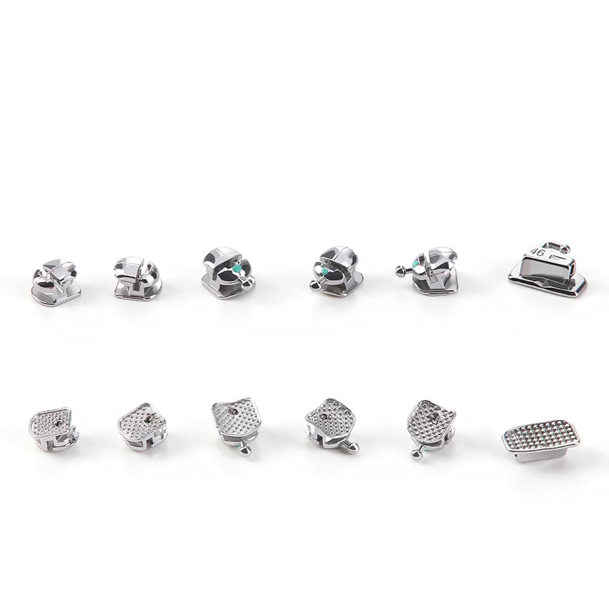 Orthodontic Spherical Self-Ligating Brackets Monoblock Roth/MBT 0.022 345 Hooks With 6 Buccal Tube 24pcs/Kit - pairaydental.com