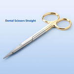 Dental Surgical SuperCut Serrated Scissors Straight/Curved Gold Handle Stainless Steel 13cm(5.11") - pairaydental.com