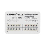 AZDENT PLUS Orthodontic Brackets Standard Roth/MBT 0.022"/0.018" with 3/3-4-5 Hooks - pairaydental.com