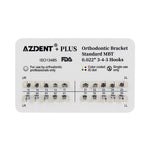 AZDENT PLUS Orthodontic Brackets Standard Roth/MBT 0.022"/0.018" with 3/3-4-5 Hooks - pairaydental.com