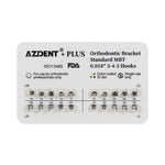 AZDENT PLUS Orthodontic Brackets Standard Roth/MBT 0.022"/0.018" with 3/3-4-5 Hooks - pairaydental.com