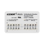 AZDENT PLUS Orthodontic Brackets Standard Roth/MBT 0.022"/0.018" with 3/3-4-5 Hooks - pairaydental.com