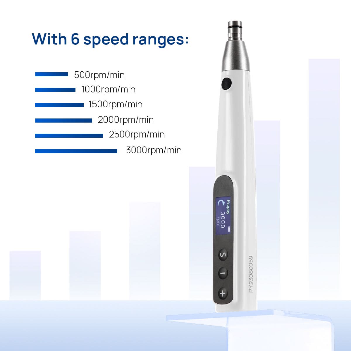 Cordless Hygiene Prophy Handpiece 360° Rotating 6 Speed Settings & 2 Prophy Angles - pairaydental.com