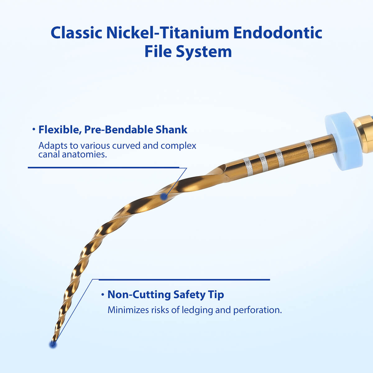Dental Heat‑Activated Large Taper NiTi Rotary Endodontic Files 25mm F3/F4/F5 6pcs/Pack