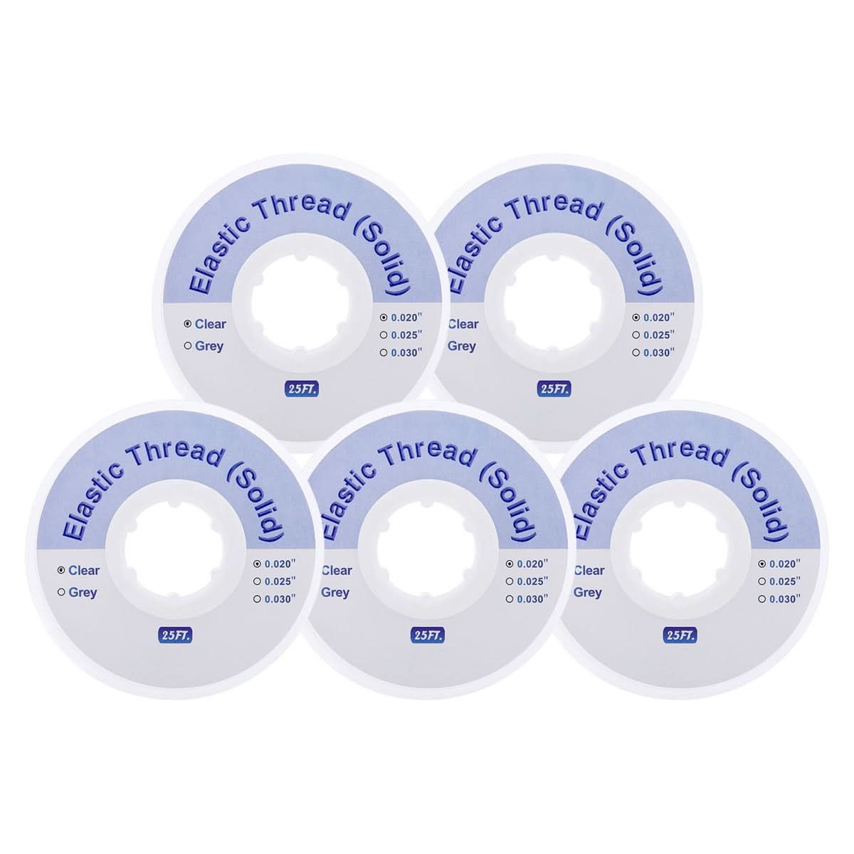 5pcs Ortho Elastic Thread Traction Ligature Power Tube Clear 0.020 - pairaydental.com
