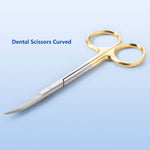 Dental Surgical SuperCut Serrated Scissors Straight/Curved Gold Handle Stainless Steel 13cm(5.11") - pairaydental.com