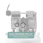 Dental Noiseless Oil-Free Air Compressor Plus Dual-Pressure Display 24L/40L for 1-2 Dental Chair - pairaydental.com