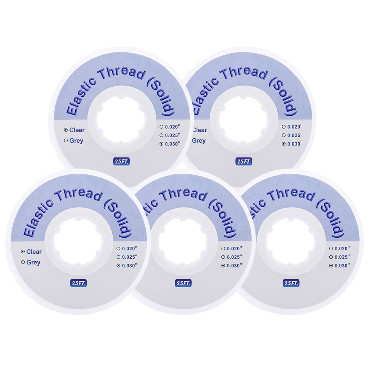 5pcs Ortho Elastic Thread Traction Ligature Power Tube Clear 0.030 - pairaydental.com