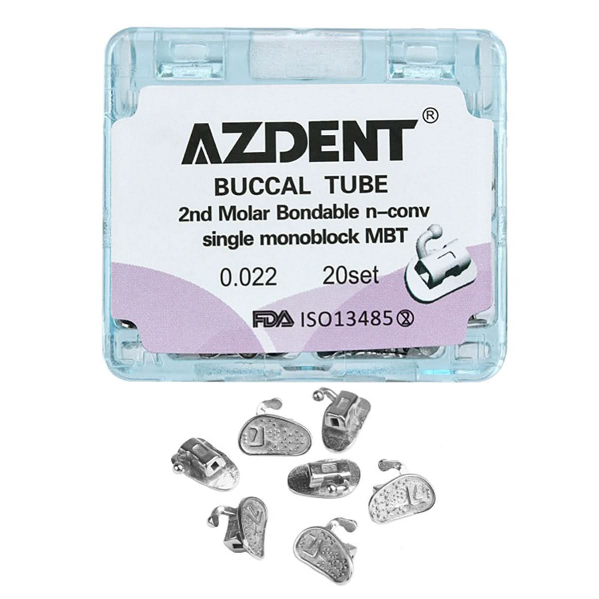 Buccal Tube 2nd Molar Bondable Monoblock Non-convertible MBT 0.022 20Sets/Box - pairaydental.com