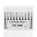 Dental Tungsten Carbide Bur FG 1958 Metal Cutting 10pcs/Box