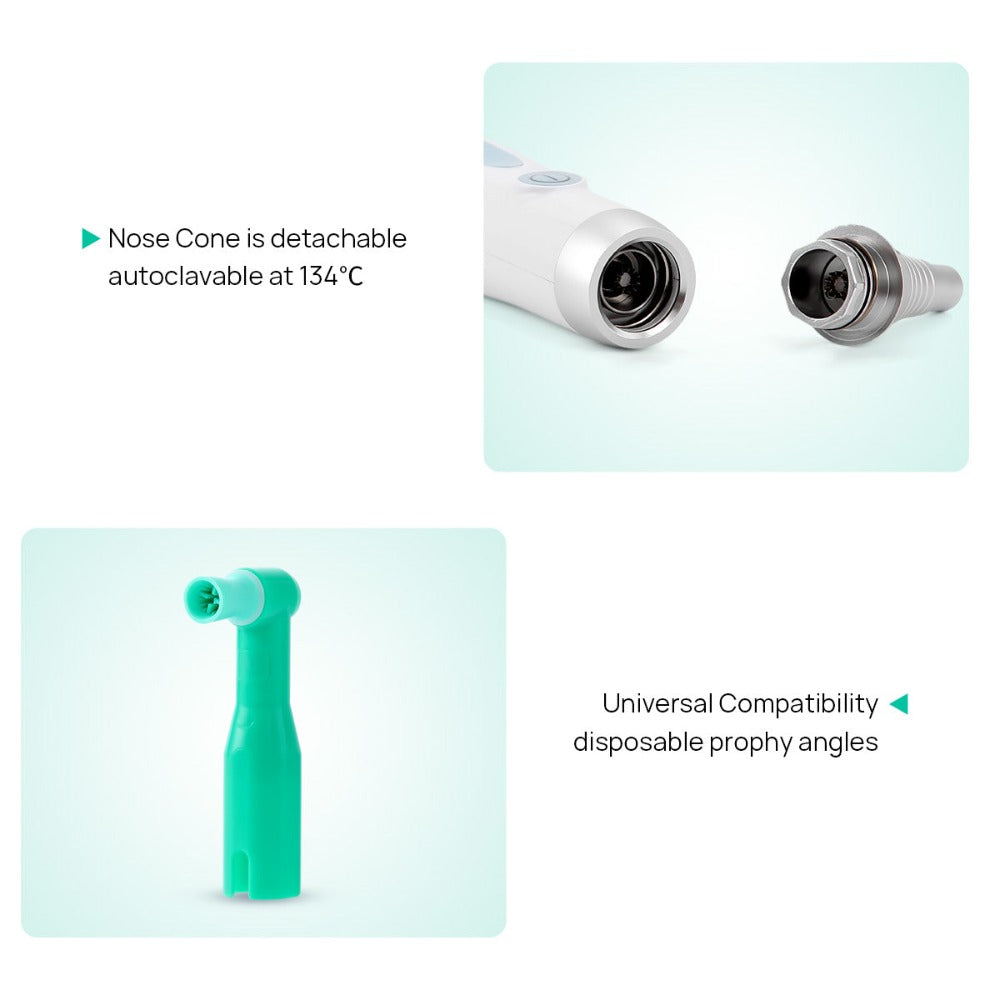 Cordless Hygiene Prophy Handpiece 360° Rotating 6 Prophy Angles & 2 No