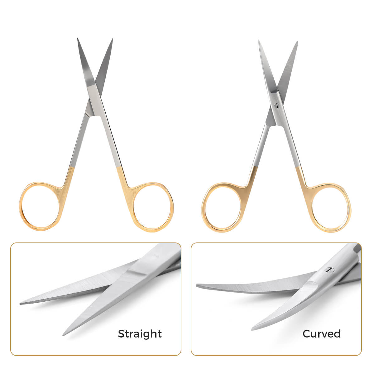 Dental Scissors Stainless Steel Straight/Curved Tip - pairaydental.com