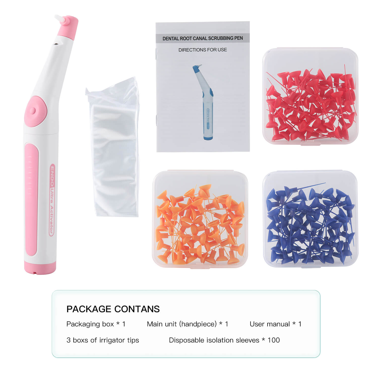 Dental Root Canal Endo Activator LED Light Sonic Irrigator System With 150pcs Tips - pairaydental.com