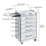Dental Mobile Cabinet Cart with Hidden Side Auxiliary Drawer Power Socket 5 Drawers - pairaydental.com