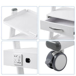 Dental Medical Mobile 3-layer Trolley Metal Built-in Socket Cart - pairaydental.com