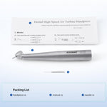 LED Fiber Optic 45° High Speed Handpiece Titanium Mini Head Four Water Spray Push Button & 4/6 Holes Quick Coupler- pairaydental.com