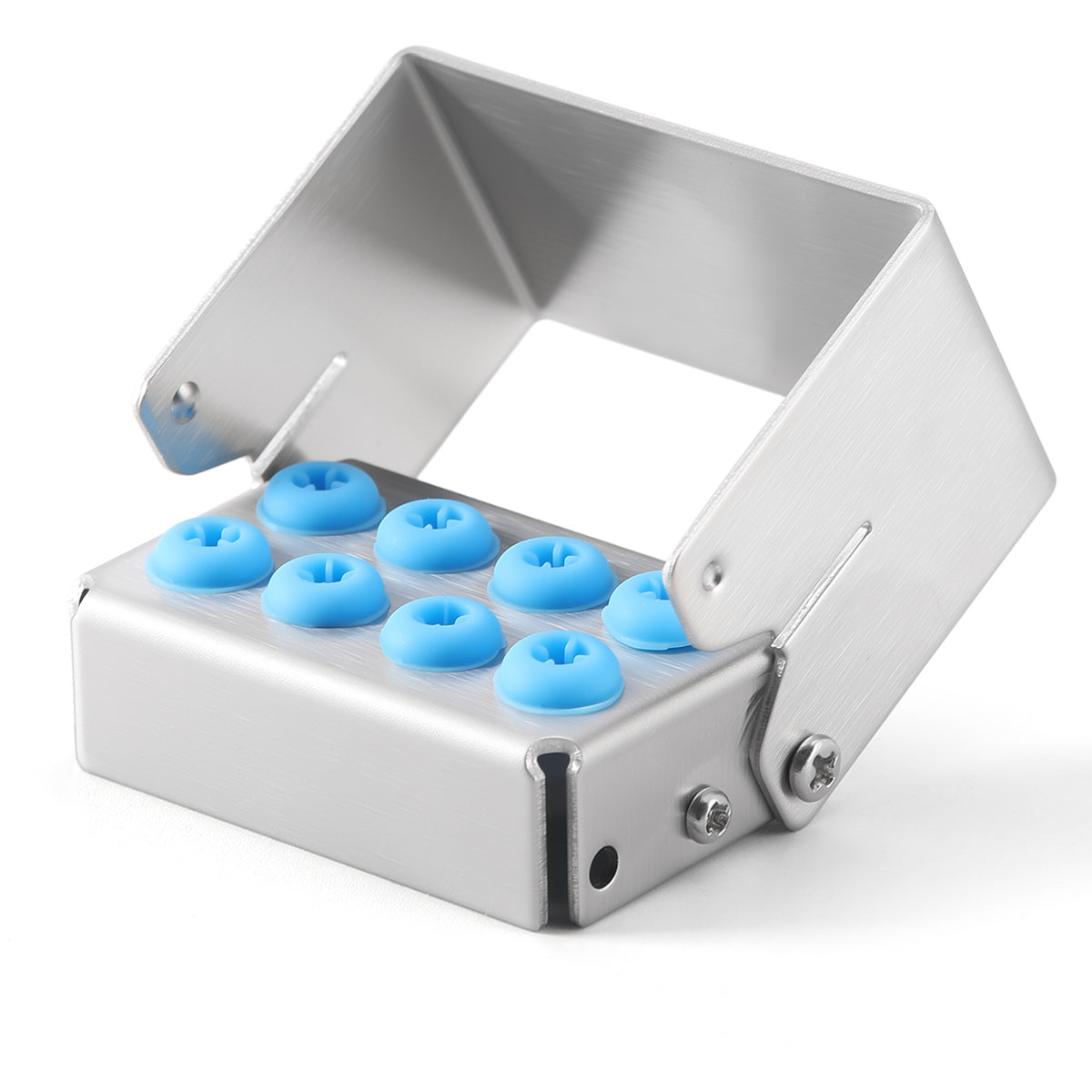 Dental Burs Holder Block Stainless Steel Disinfection Box 8 Holes