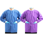 Disposable Lab Jacket with Knit Cuffs & Collar 3 Pocket SMS S/M/L - pairaydental.com