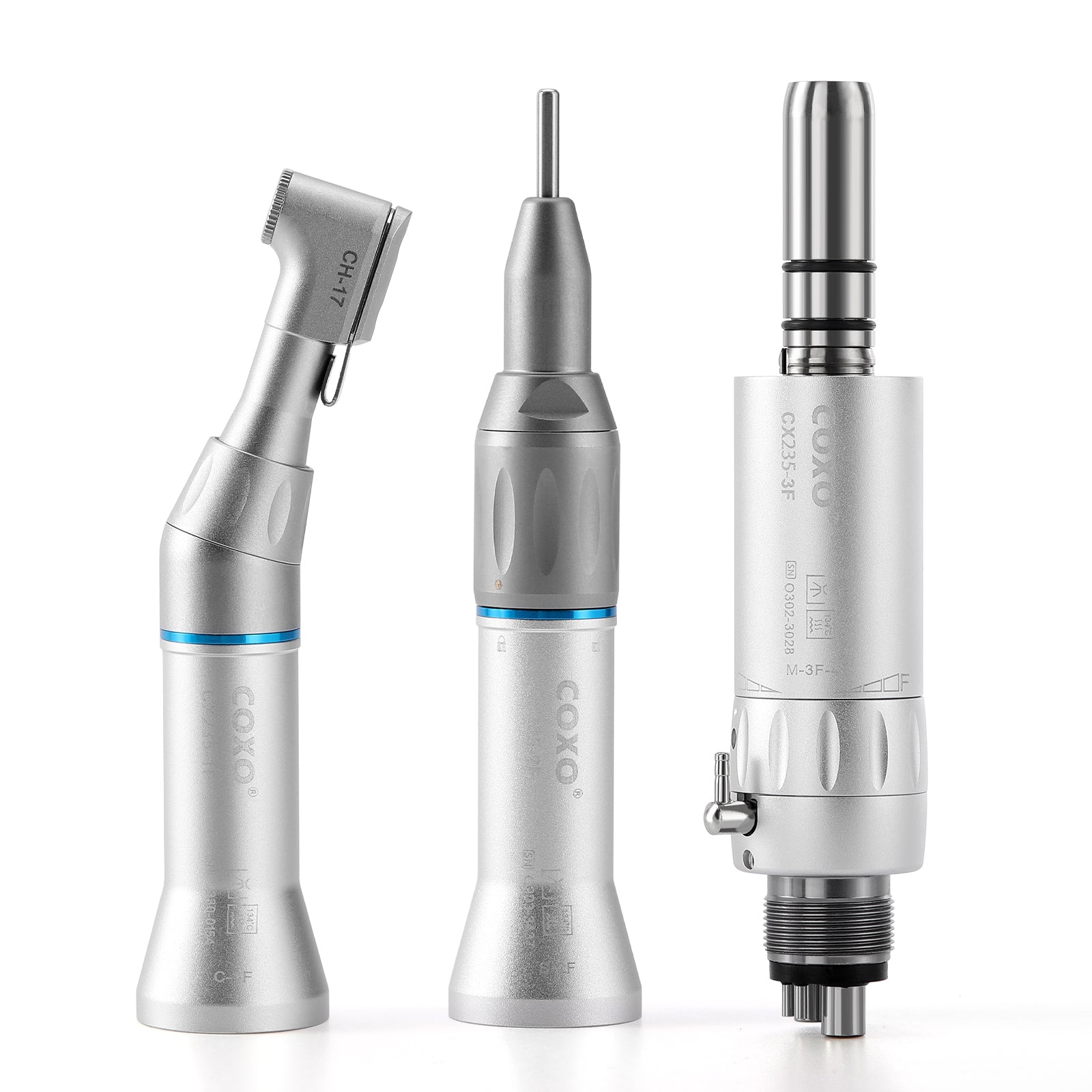 COXO 1:1 Dental Low Speed Handpiece External Contra Angle Straight Handpiece Air Motor 4 Hole - pairaydental.com