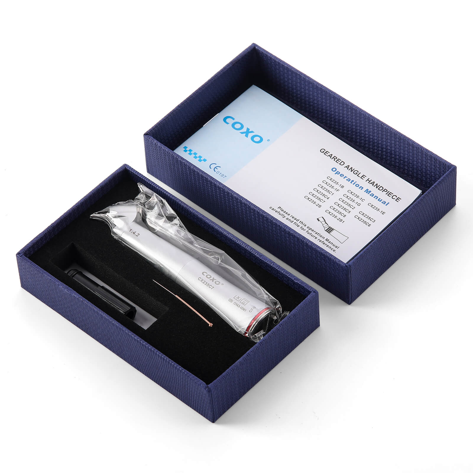 COXO CX235C7 45° Electric Handpiece 1:4.2 Contra Angle Fiber Optic  Internal Water #C7-3