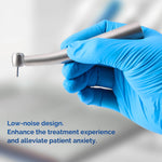 Dental Titanium High Speed Handpiece LED Fiber Optic Standard Head 4-Water Spray & 6 Holes Quick Coupler - pairaydental.com