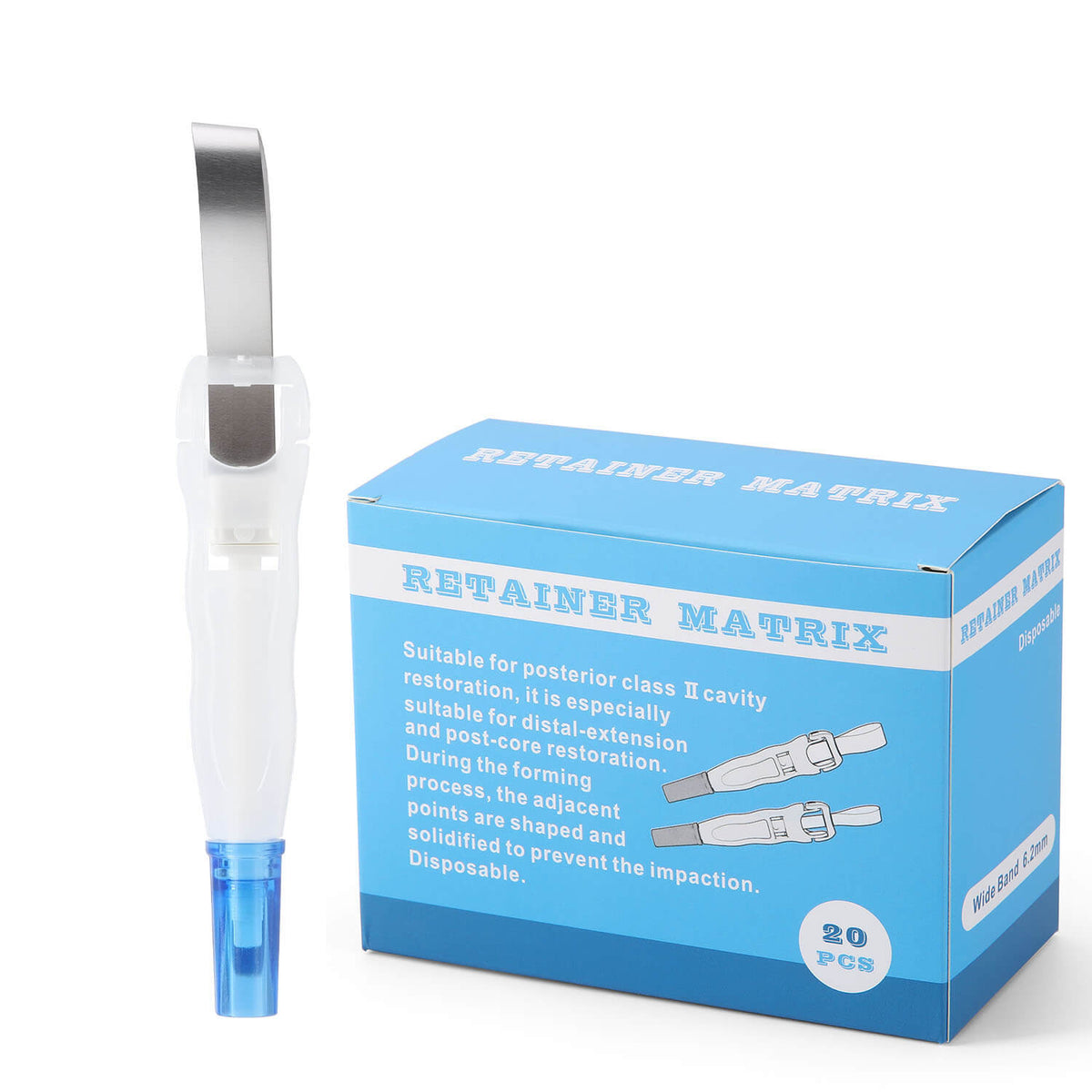 Dental Clear Contouring Matrix Band Proximal Contouring Tool 6.2mm/4.8mm 20pcs/Box - pairaydental.com