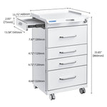Dental Mobile Cabinet Cart with Hidden Side Auxiliary Drawer Power Socket 4 Drawers - pairaydental.com