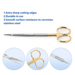 Dental Surgical SuperCut Serrated Scissors Straight/Curved Gold Handle Stainless Steel 13cm(5.11") - pairaydental.com