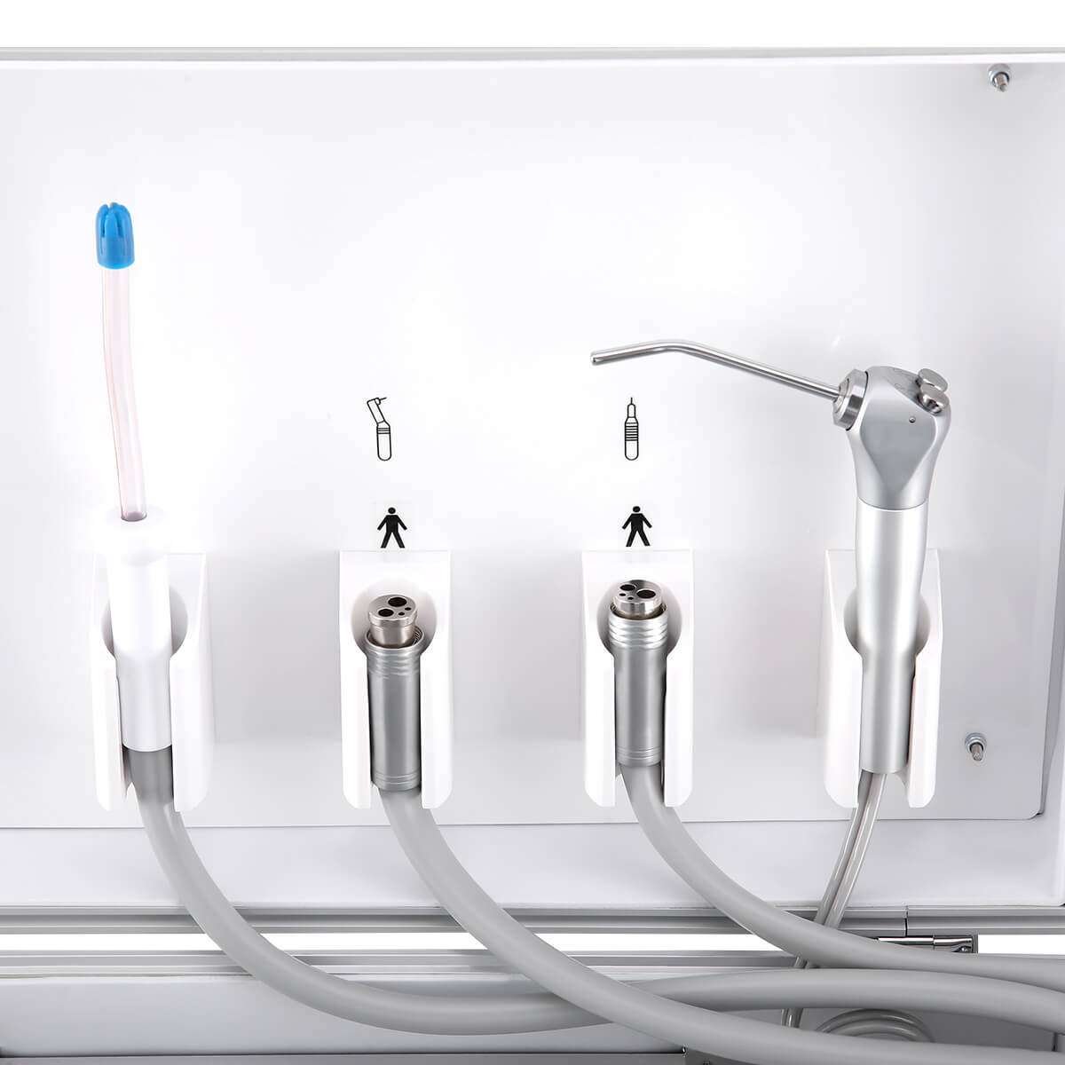 Dental Portable Turbine Mobile Delivery Unit Three Way Syringe Suction System with Air Compressor 4 Hole - pairaydental.com