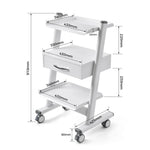 Dental Medical Mobile 3-layer Trolley Metal Built-in Socket Cart - pairaydental.com