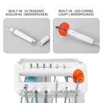 Dental Portable Delivery Unit Cart with Air Compressor Built-in Woodpecker Ultrasonic Scaler & Curing Light - pairaydental.com