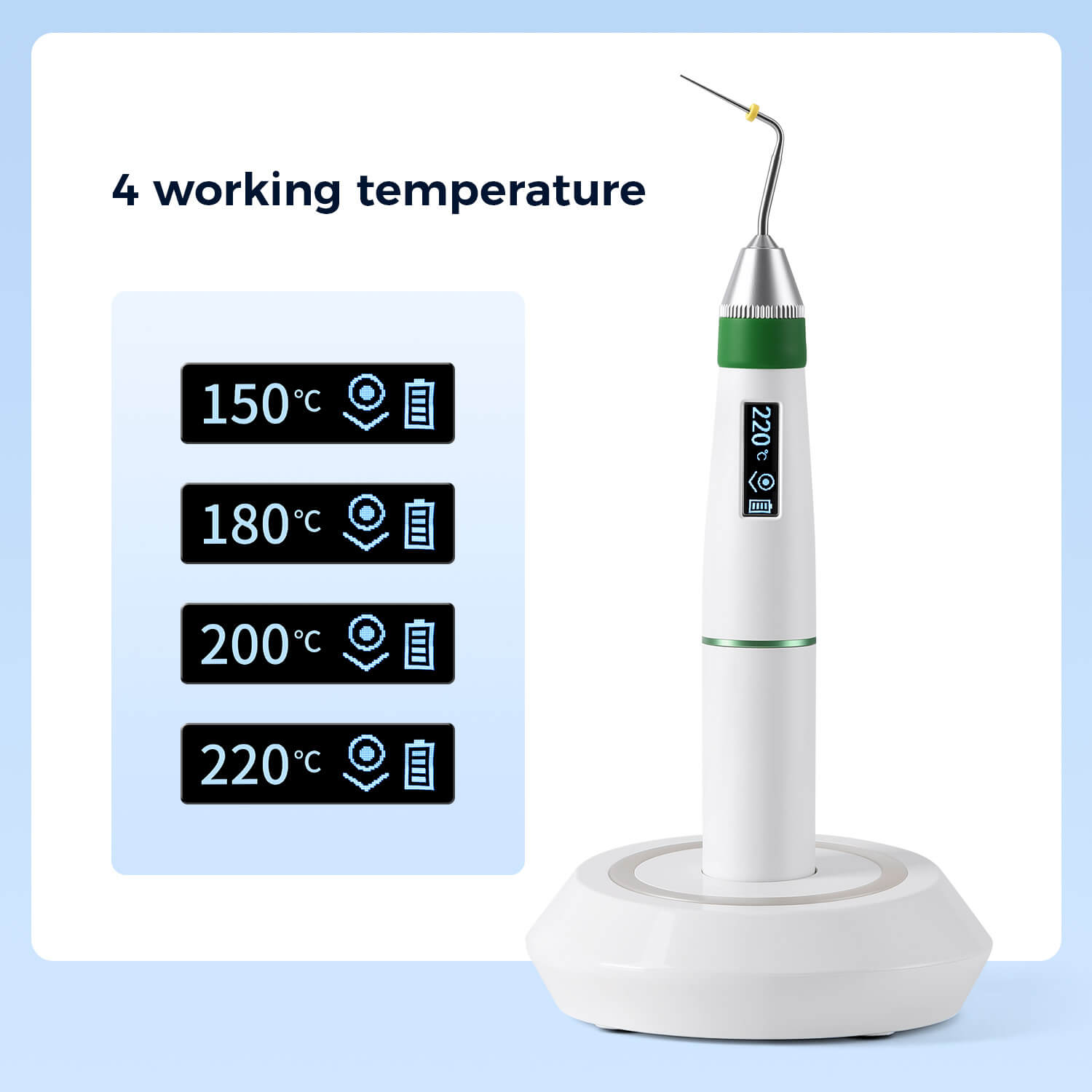 Dental Gutta Percha Endodontic Obturation System Heated Pen With 2 Heating Tips - pairaydental.com