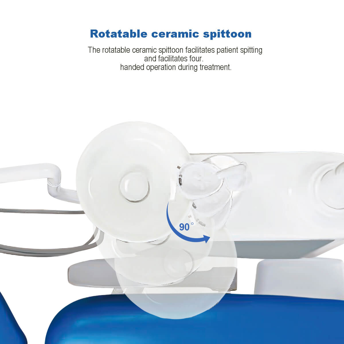 Dental Chair Unit Computer Controlled PU Hard Leather with Dentist Stool Dark Blue - pairaydental.com