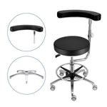 Dental Assistant Stool Chair Armrest Height Adjustable 360° Rotated Black - pairaydental.com