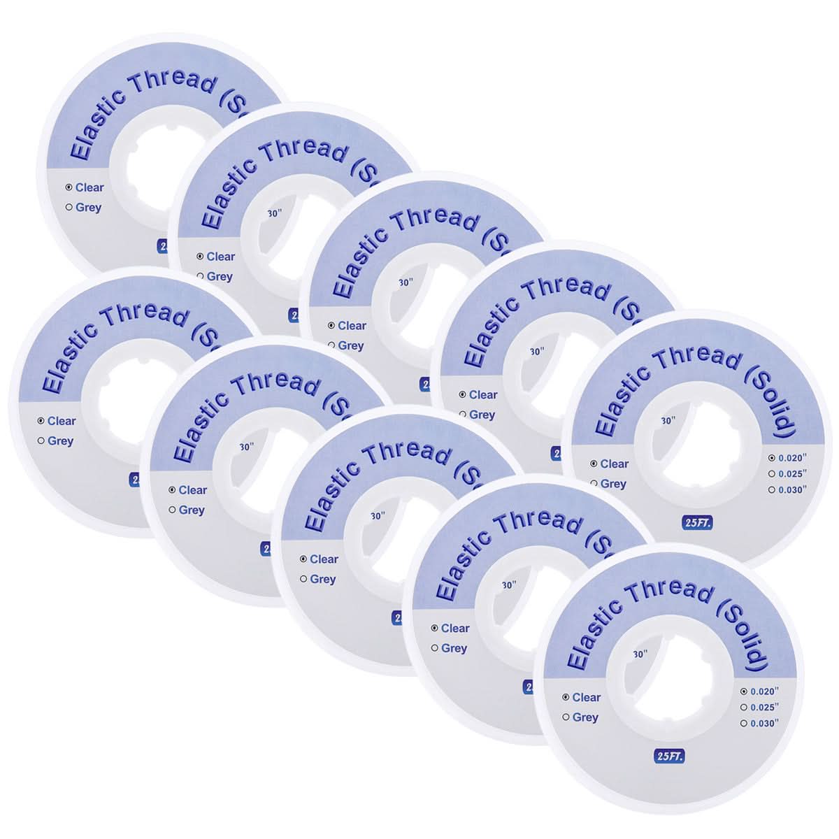 10pcs Ortho Elastic Thread Traction Ligature Power Tube Clear 0.020 - pairaydental.com