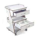 Dental  Mobile Rolling Cart Trolley Built-in Socket Three-Tier Cart 2 Drawers - pairaydental.com