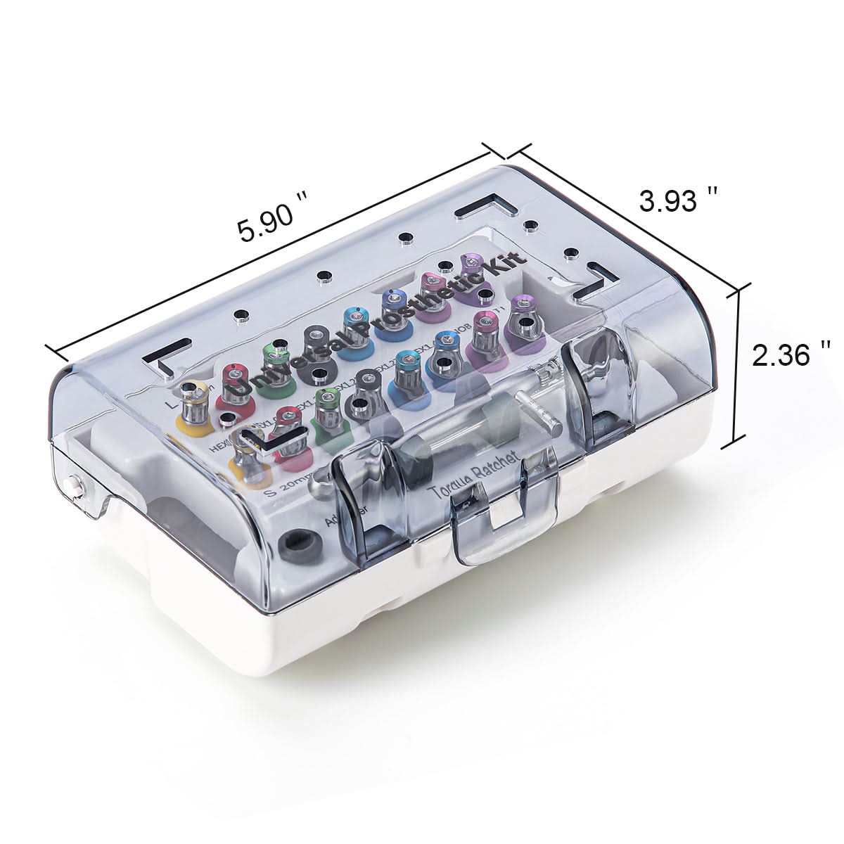 Dental Color Implant Restoration Tool Kit 16pcs Drivers With Torque Wrench 15-70Ncm - pairaydental.com