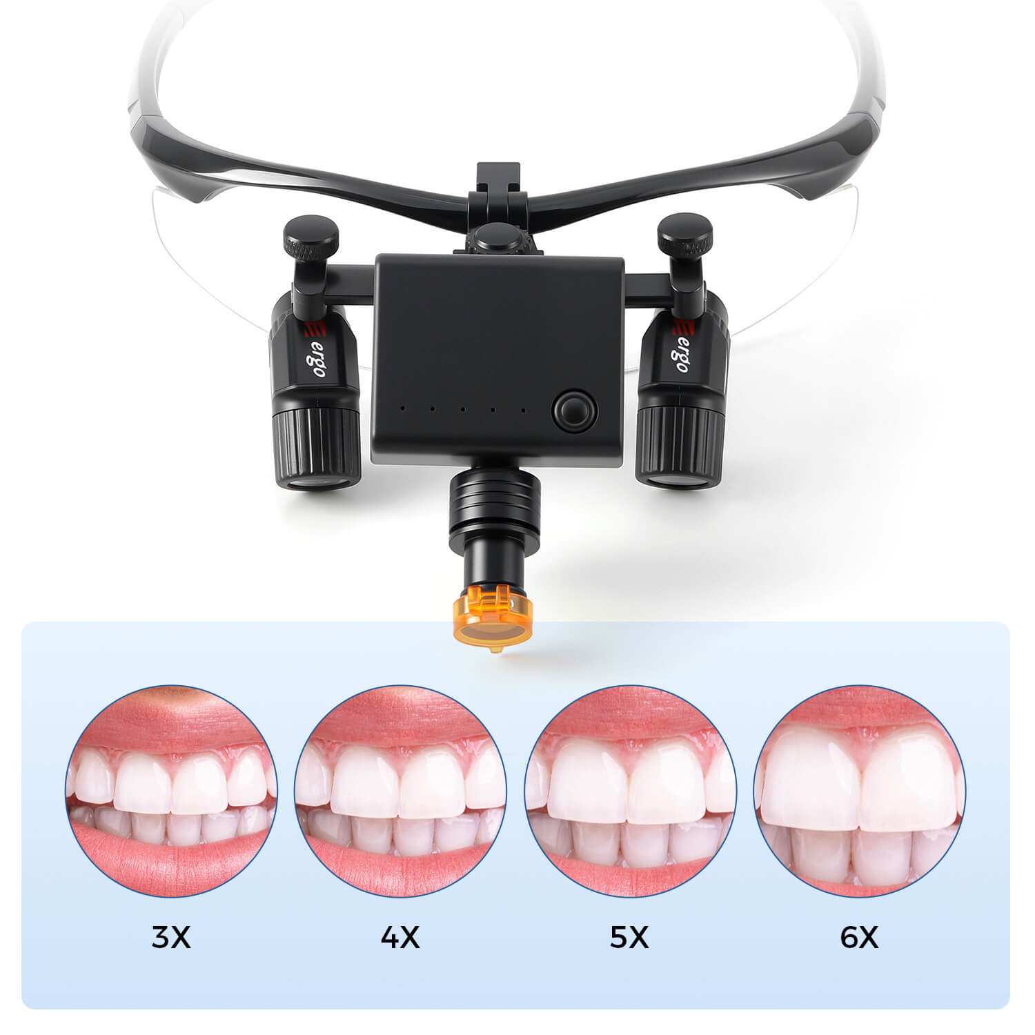 Dental Medical Loupes with 5W LED Surgical Head Light 3.0X 4.0X 5.0X 6.0X - pairaydental.com