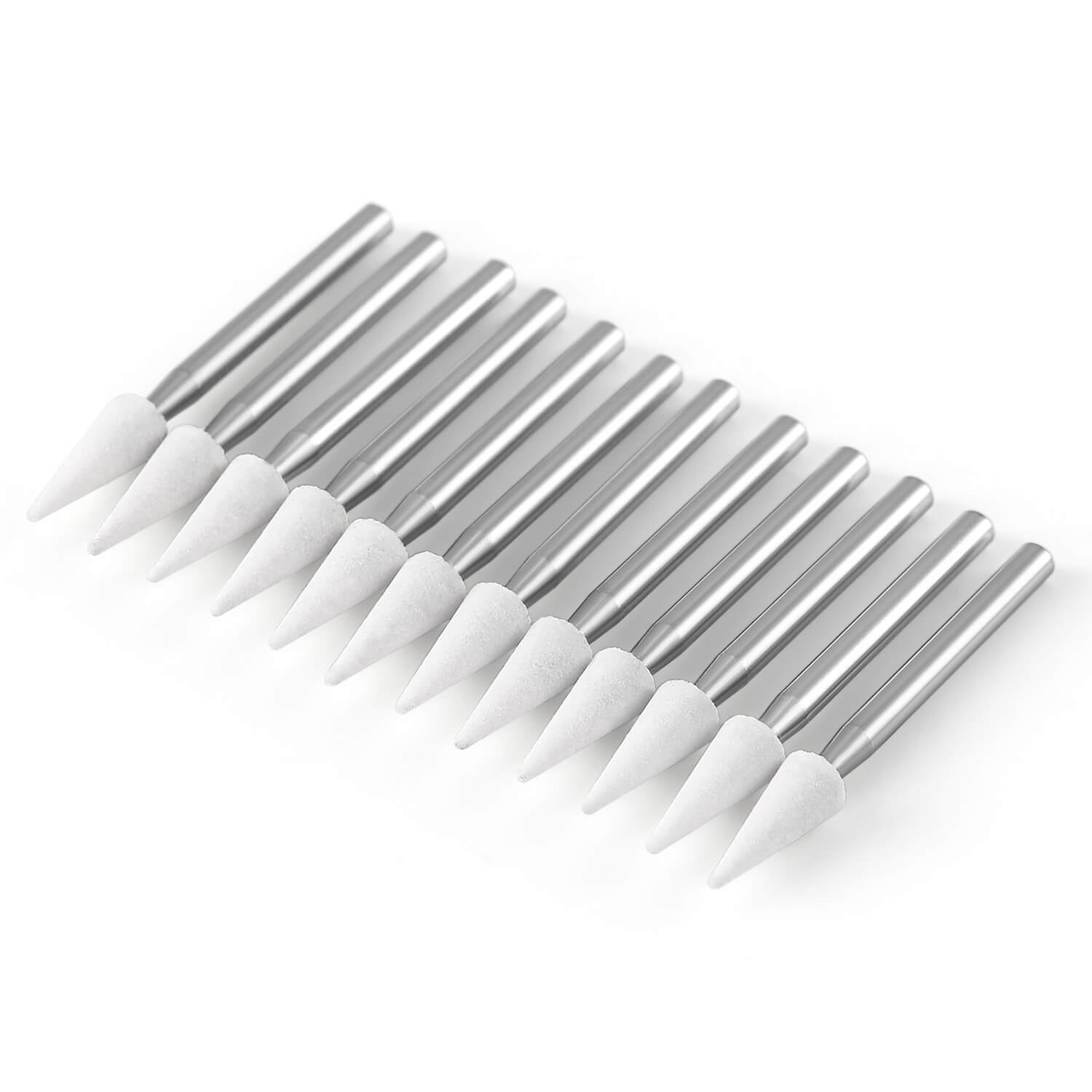 Dental White Stone Polishing FG Burs Cone Shape 12pcs/Box - pairaydental.com