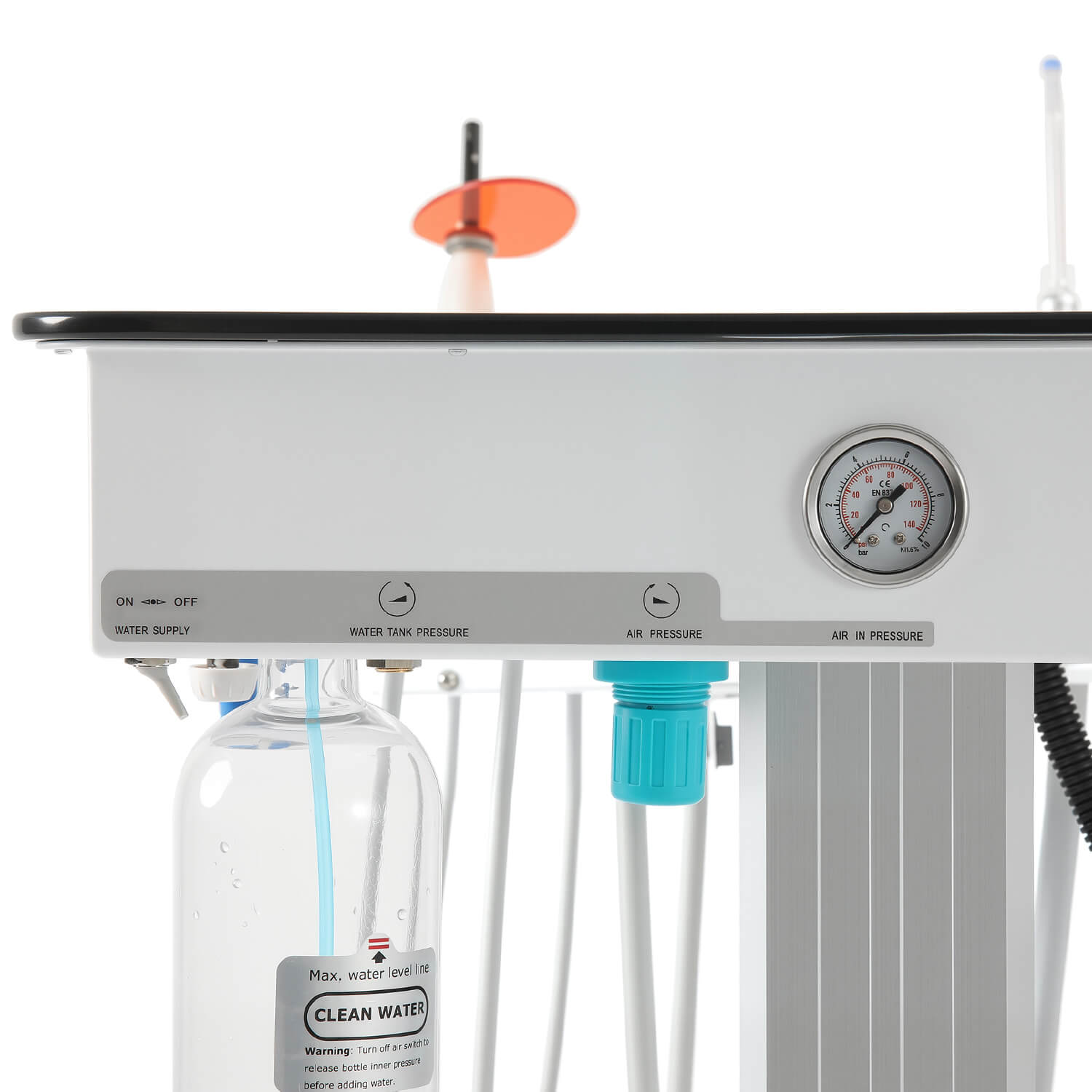 Dental Delivery Unit Mobile Cart 4 Hole Integrated Scaler & Curing Light Adjustable Height Electric Lifting - pairaydental.com