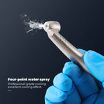 LED Fiber Optic 45° High Speed Handpiece Titanium Four Water Spray Push Button & 4/6 Holes Quick Coupler - pairaydental.com
